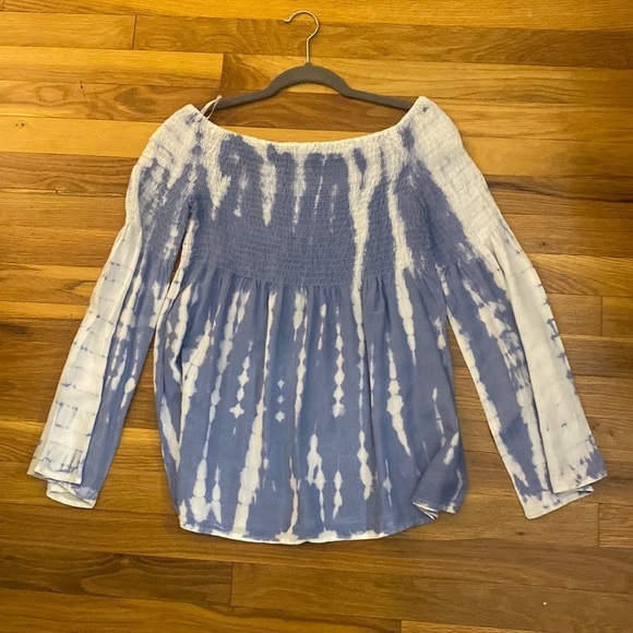 Style Envy Women’s Blue and White Tie Dye Shirt Size L - Picture 1 of 6